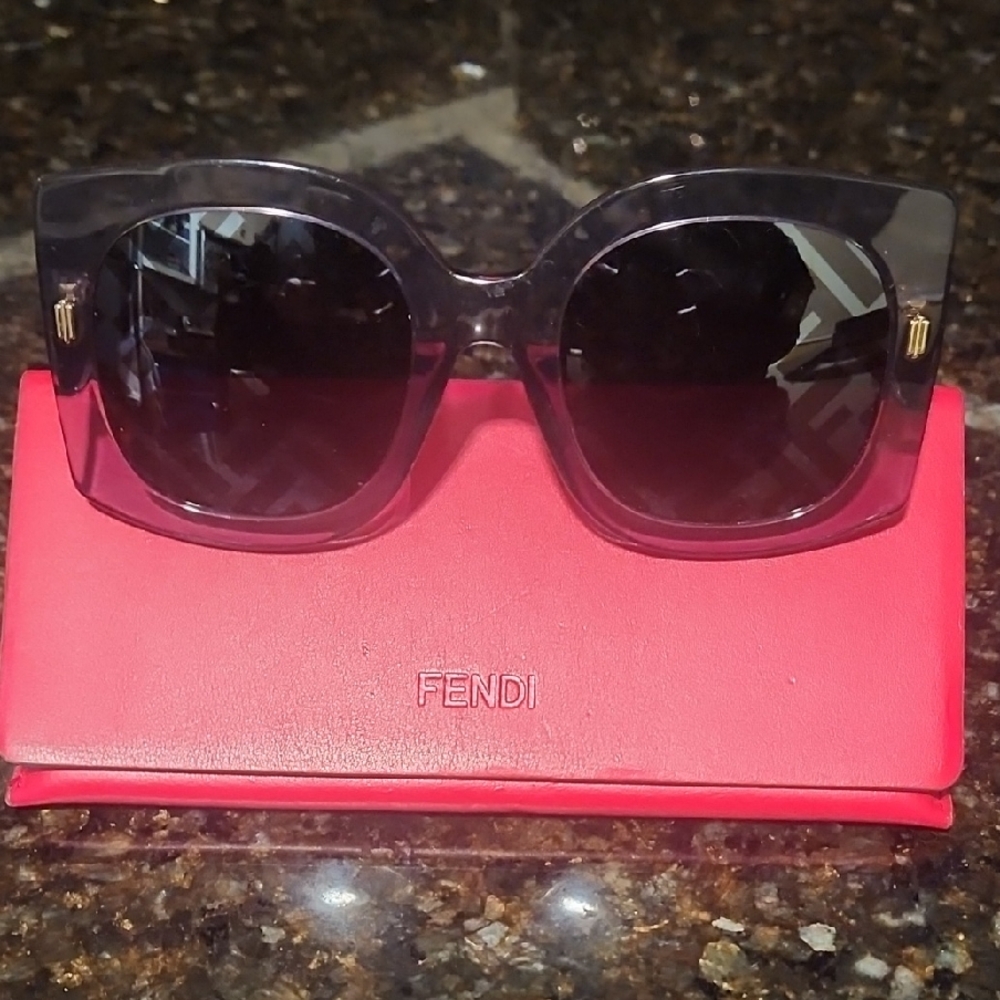 Fendi Black Sunglasses with Gold Detail